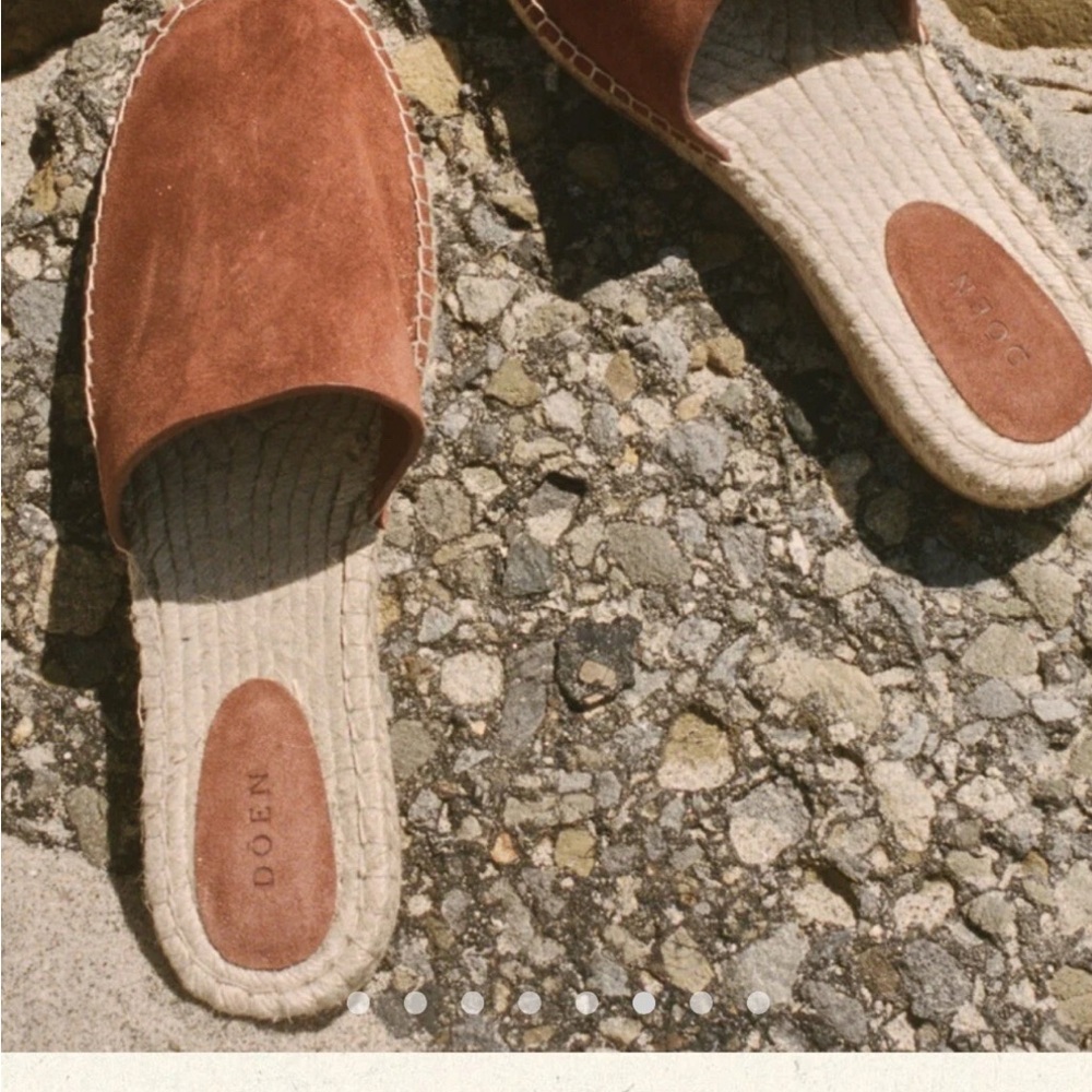 Doen Brown Suede Leather Isola Mule Slip On Flats Size eur 38 usa 7.5 - Picture 4 of 4